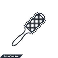 hair brush icon logo vector illustration. comb symbol template for graphic and web design collection