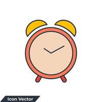 ilustración de vector de logotipo de icono de reloj de alarma. plantilla de símbolo de llamada de despertador para colección de diseño gráfico y web