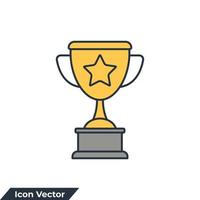 Ilustración de vector de logotipo de icono de trofeo. plantilla de símbolo de copa de trofeo para la colección de diseño gráfico y web