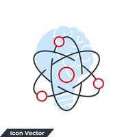 physics icon logo vector illustration. Molecular atom neutron laboratory symbol template for graphic and web design collection