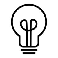 simple bulb icon design for line art design png