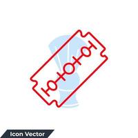 Blade razor icon logo vector illustration. razor blade symbol template for graphic and web design collection