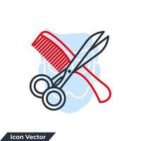 scissor and comb icon logo vector illustration. Comb and scissors symbol template for graphic and web design collection