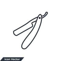 straight razor icon logo vector illustration. straight razor symbol template for graphic and web design collection