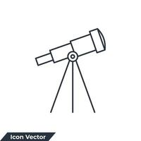 ilustración de vector de logotipo de icono de astronomía. plantilla de símbolo de telescopio para la colección de diseño gráfico y web