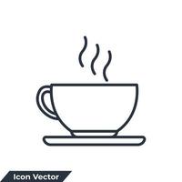 Ilustración de vector de logotipo de icono de taza de café. plantilla de símbolo de taza de café para la colección de diseño gráfico y web