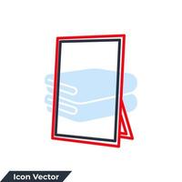 Ilustración de vector de logotipo de icono de espejo. plantilla de símbolo de espejo para la colección de diseño gráfico y web