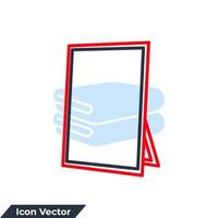 mirror icon logo vector illustration. mirror symbol template for graphic and web design collection