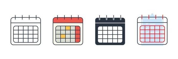 ilustración de vector de logotipo de icono de calendario. plantilla de símbolo de gestión del tiempo para la colección de diseño gráfico y web