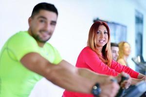 man running on the treadmill photo