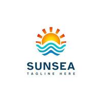 Premium Sun Sea Summer Logo Template vector