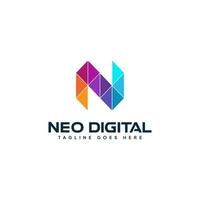 Letter N Colorful Digital Logo Template vector