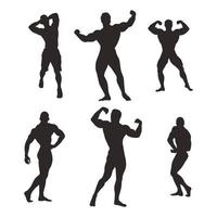 Bodybuilder silhouette collection vector