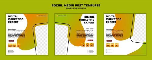 Social media post template modern design, for digital marketing online or poster marketing template vector