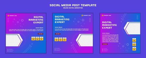 diseño moderno de plantilla de publicación en redes sociales, para marketing digital en línea o plantilla de marketing de carteles vector