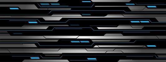 Abstract blue power light energy silver black line cyber circuit geometric design modern futuristic technology background vector