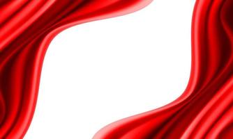 Realistic red fabric wave on white blank space background luxury vector