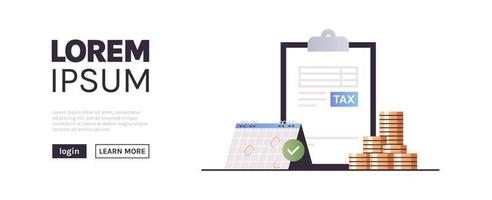 Calculating invoice for tax declaration and income tax return, business invoices concept flat vector illustration.