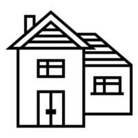 House icon illustration. Black and white, monochrome, simple house exterior illustration. Simple home icon design for your design projects. vector