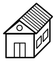 House icon illustration. Black and white, monochrome, simple house exterior illustration. Simple home icon design for your design projects. vector