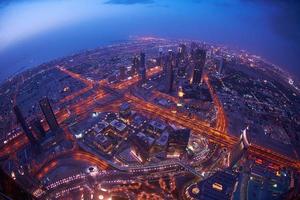 Dubai night skyline photo