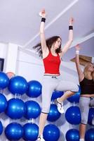 girls stepping in a fitness center photo