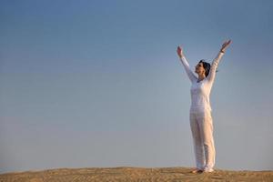 woman relax in desert photo