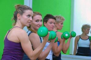 fitness training with dumbbell photo