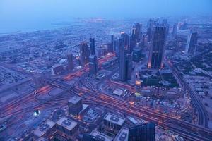 Dubai night skyline photo