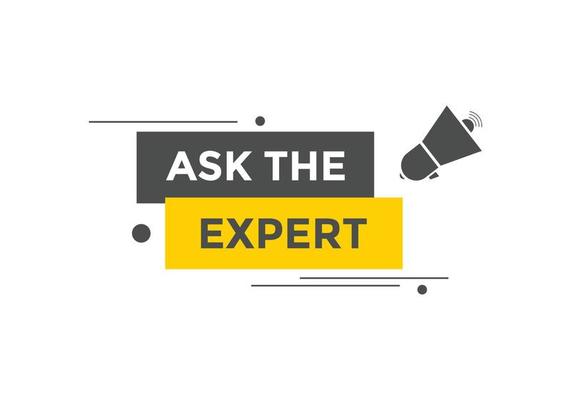 Ask the Expert button.  Ask Expert speech bubble. ask expert banner label