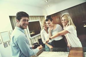 girls shopping in jewelry store photo