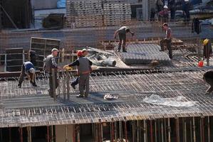 vista de los trabajadores de la construcción foto