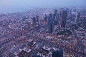 Dubai night skyline photo