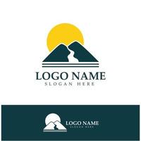 River mountain Logo vector icon illustration design template