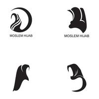 Muslimah hijab logo plantilla diseño ilustración vectorial vector