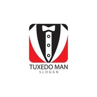 Tuxedo man logo design vector template