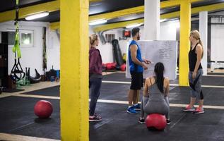 atletas recibiendo instrucciones del entrenador foto