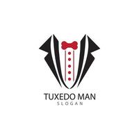 Tuxedo man logo design vector template