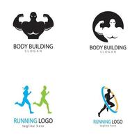 objetos vectoriales e iconos para la etiqueta deportiva insignia de gimnasio diseño de logotipo de fitness vector