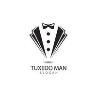 Tuxedo man logo design vector template