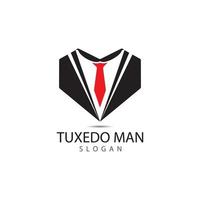 Tuxedo man logo design vector template