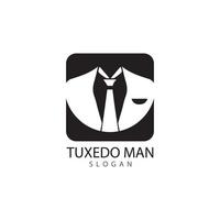 Tuxedo man logo design vector template