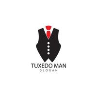 Tuxedo man logo design vector template