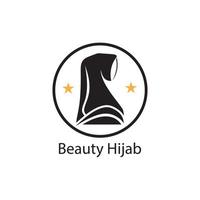 Muslimah hijab logo plantilla diseño ilustración vectorial vector