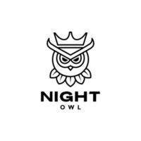 owl with crown logo design vector