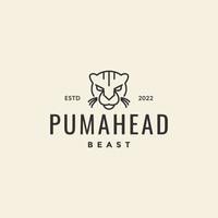 puma head hipster logo design vector