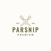 parsnip with home kitchen vintage logo vector