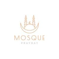 unique dome mosque logo design vector