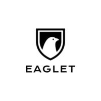 shield with little eagle logo design vector