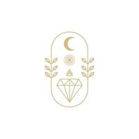 aesthetic diamond night logo design vector